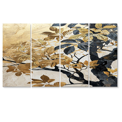 Ensemble de 4 pièces d'art mural Kessel - Feuilles