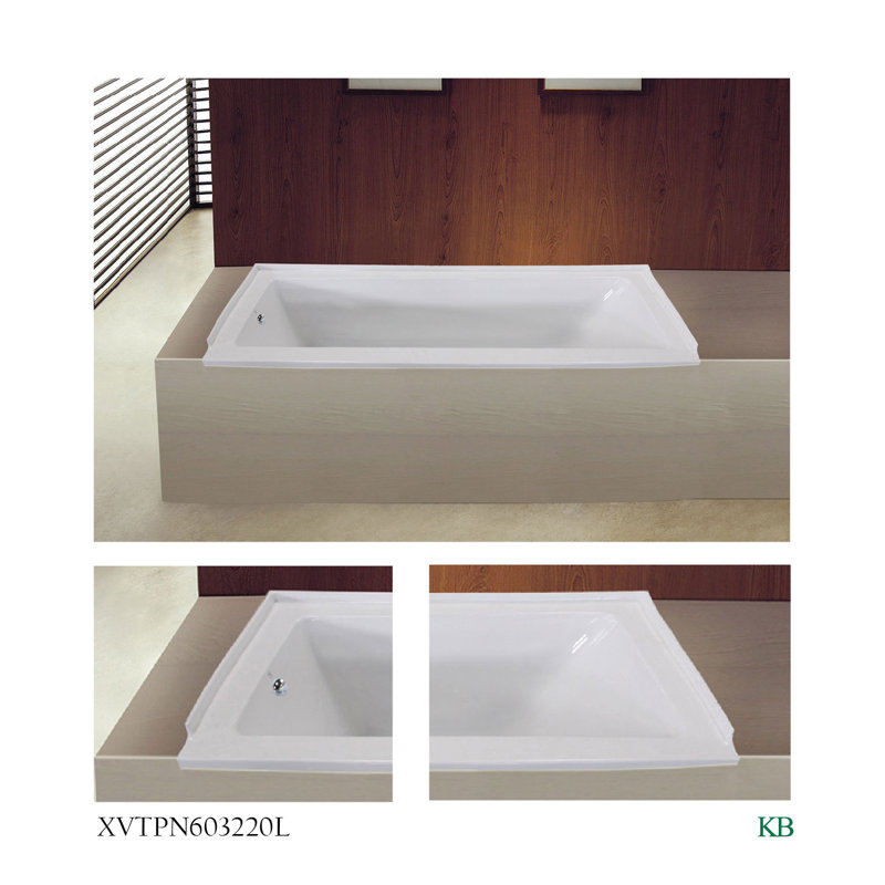 Aqua Eden 60-Inch White Acrylic Drop-In Tub