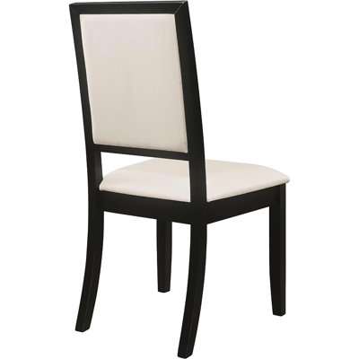2pcs Elegant Cream & Black Dining Chairs - Upgrade Your Space ( Of 2) Enhance Ambiance Area