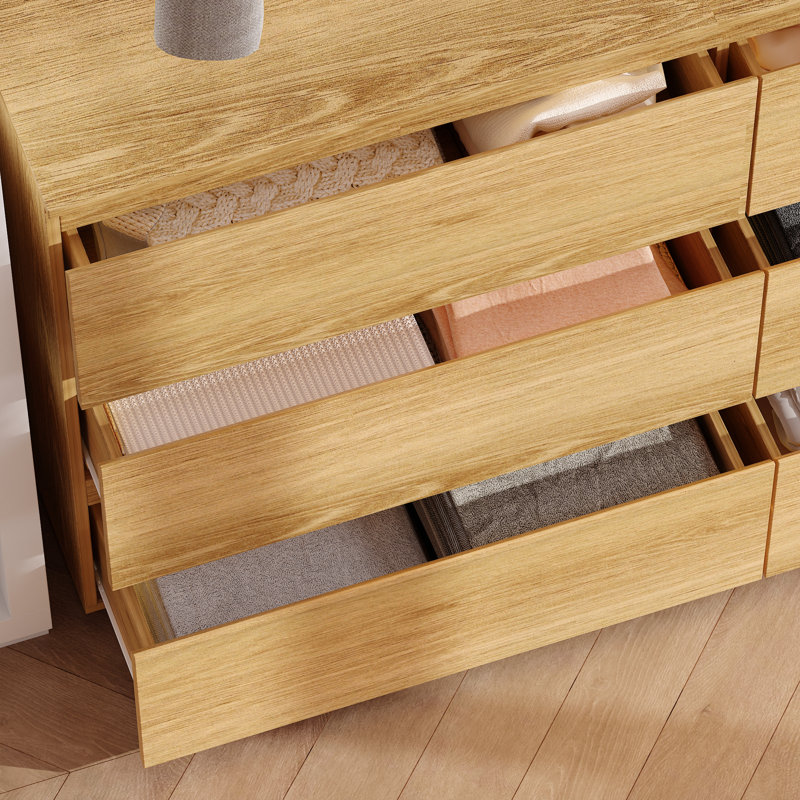 Minimalist 6 Drawer Closet Island, Natural