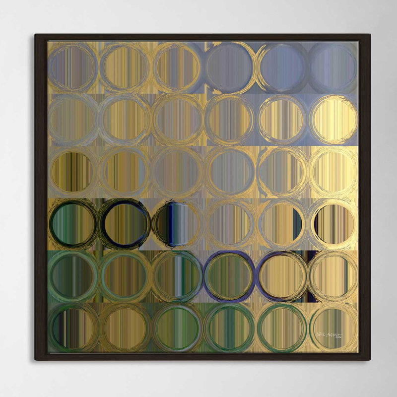« cercles et carrés #50 », reproduction d’impression sur toile encadrée, H 21,5 po x l 21,5 po