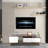 Modern Farmhouse Television Stand Media Console Credenza Table For Living Room, Walnut