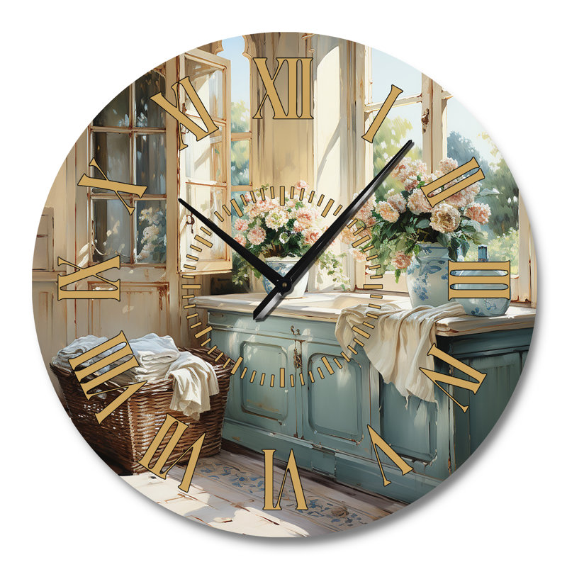 Laundry Room French Vintage I - Horloge murale, Grand