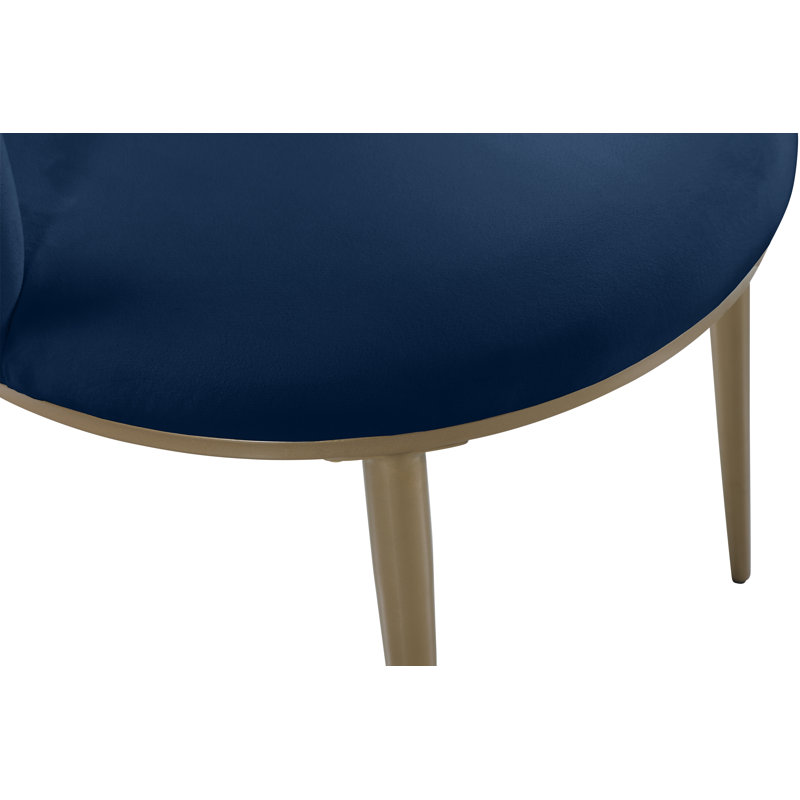 Chaise en velours Skylar, Or brossé, Velours marine