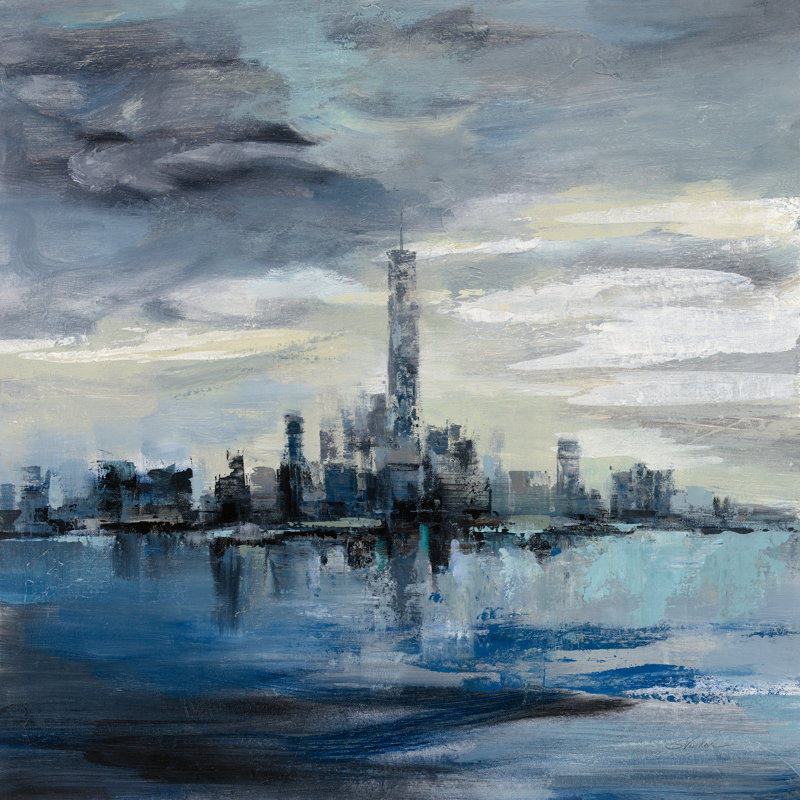 Manhattan Winter by Silvia Vassileva - Wrapped Canvas Painting, 122cm H x 122cm W