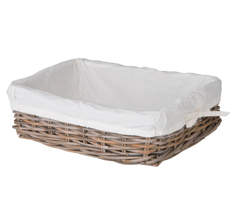 Beachcrest Home™ Ayriauna Rattan Basket, Medium - 7" H x 22" W x 18" D