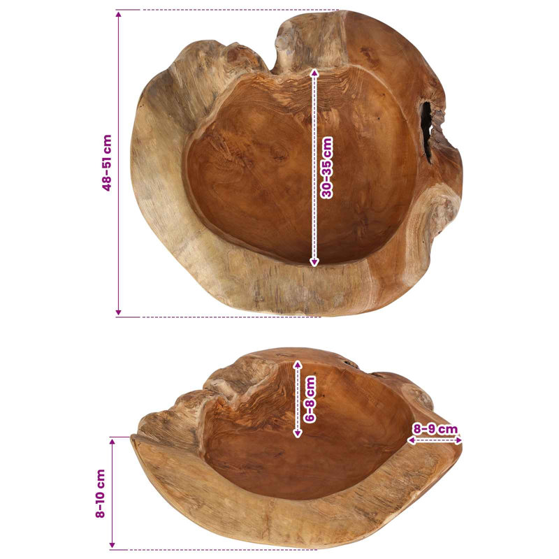 Solid Wood Decorative Bowl