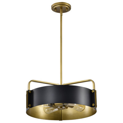 Luminaire suspendu tambour 4 lumières Malwine