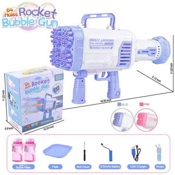 64-hole Bubble Machine Gun with Built in Battery