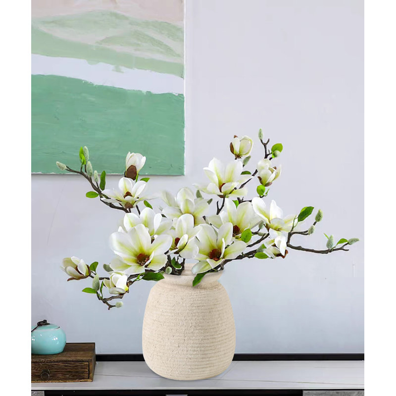 Vases décoratifs en céramique, vase rustique en céramique, Beige