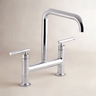 Purist Two-Hole Deck-Mount Bridge Kitchen Sink Faucet
