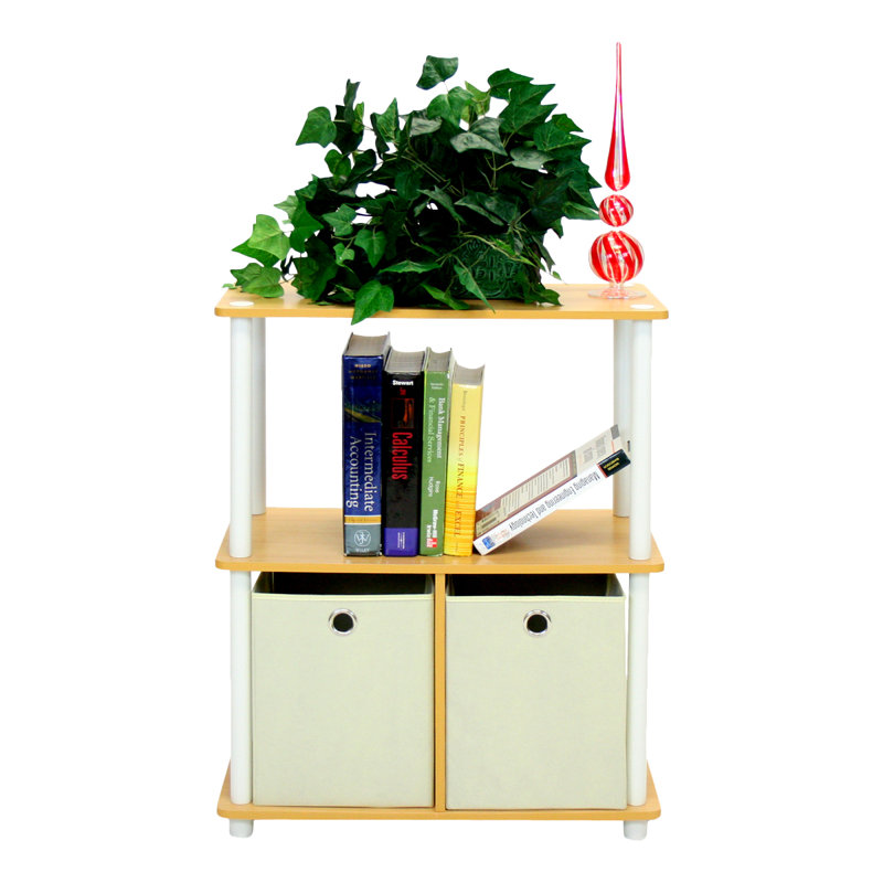 Johns Etagere Bookcase, Steam Beech / White / Ivory