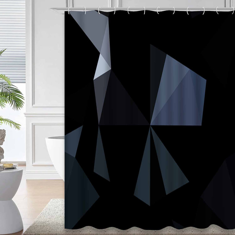 Rideau de douche bleu foncé avec 12 crochets, L 72 po x l 72 po
