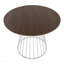 Table de salle à manger contemporaine en métal blanc et bois de noyer-904994953