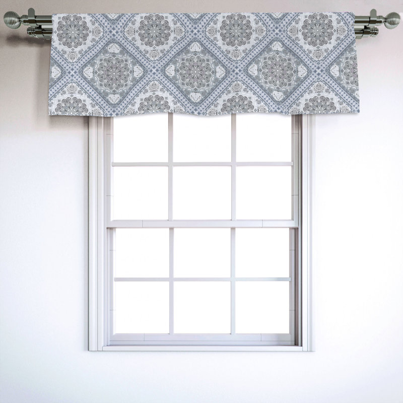 Sateen Damask Ruffled Window Valance