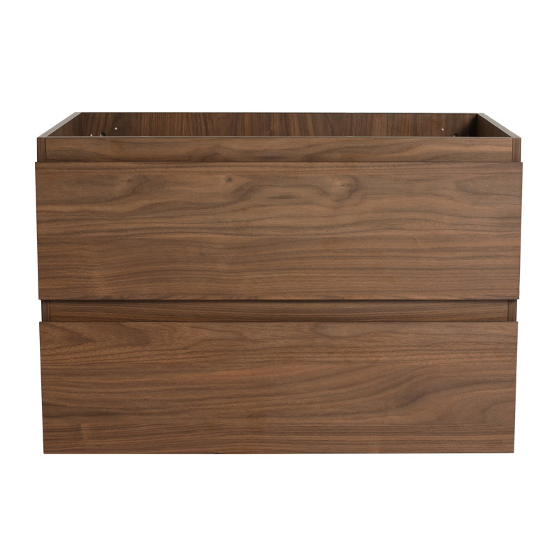 Meuble-lavabo de salle de bain de 30 po avec lavabo en résine et 2 tiroirs à fermeture en douceur. Fixation murale, moderne. Fabrication en contreplaqué pour la durabilité, base contemporaine. Base