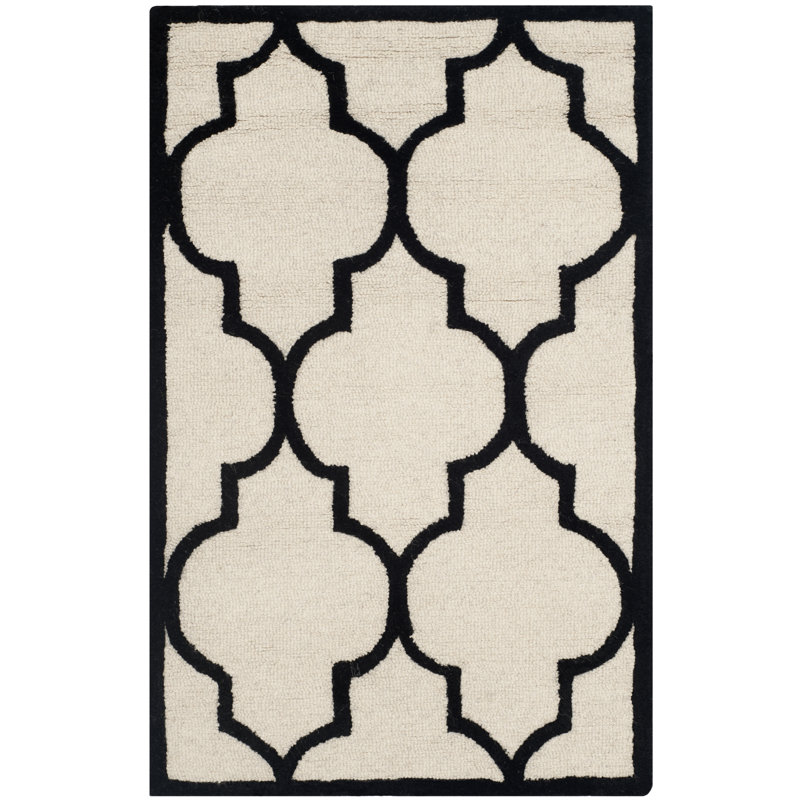 Rotteck Geometric Wool Hand Woven Area Rug, Rectangle 91 x 152cm
