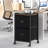 Black 2-Drawer Mobile Filing Cabinet with Wheels, Compact Under-Desk Storage & Printer Stand for A4/Letter Files, Ideal for Home Office