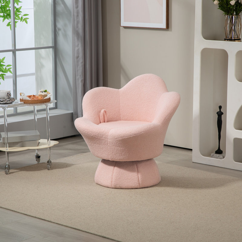 Fauteuil pivotant à 360 degrés, Tissu rose
