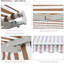 Auvent de patio 10 pi x 8 pi - Parasol et résistance à l'eau, manivelle manuelle, structure en aluminium, motif rayé beige avec manivelle, pour différentes surfaces