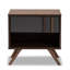 Table de chevet 1 tiroir Harwood au fini bicolore gris / noyer, H 17,65 po x l 18,9 po x P 15,7 po
