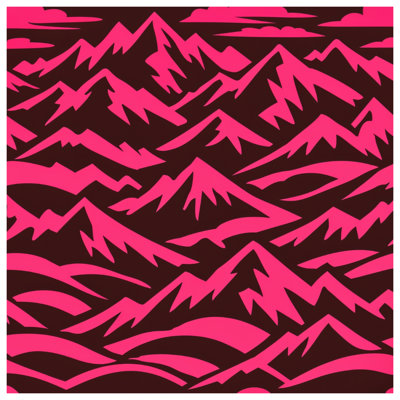 Tapisserie murale «Pink Mountain Silhouettes» - décoration murale montagnes