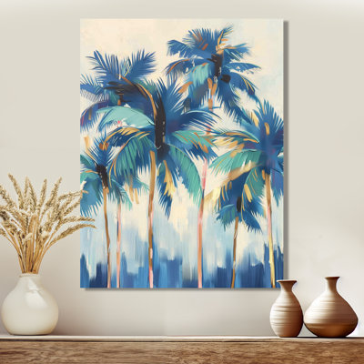 Blue And Gold Palm Tree Forest In California II - Palms & Palm Trees Wall Art
