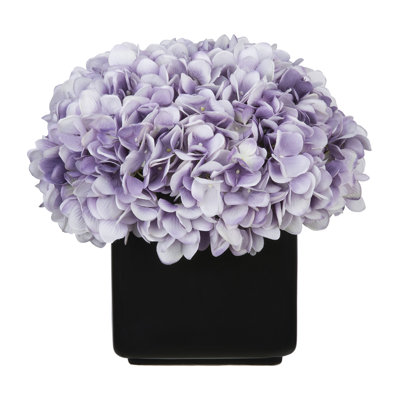 Real Touch Lavender Hydrangea Arrangement in Vase