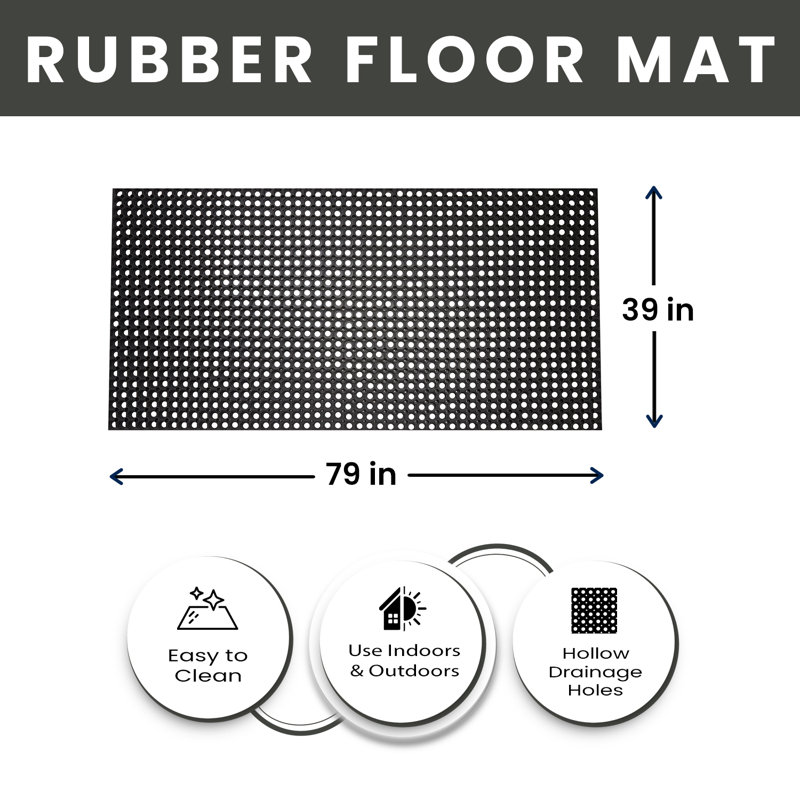 Tapis utilitaire anti-fatigue, Rectangulaire 3 pi 3 pi x 6 pi 7 po