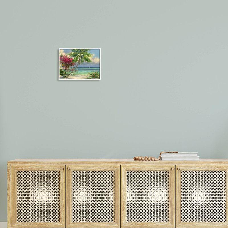 Art floral giclée par Martin Figlinski, H 11 po x l 14 po x P 1,5 po, Giclée encadrée blanc bord de mer