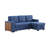 92" Modern Linen Pull Out Sectional Sofa With Storage Chaise,USB Port And Cup Holder-1089574136