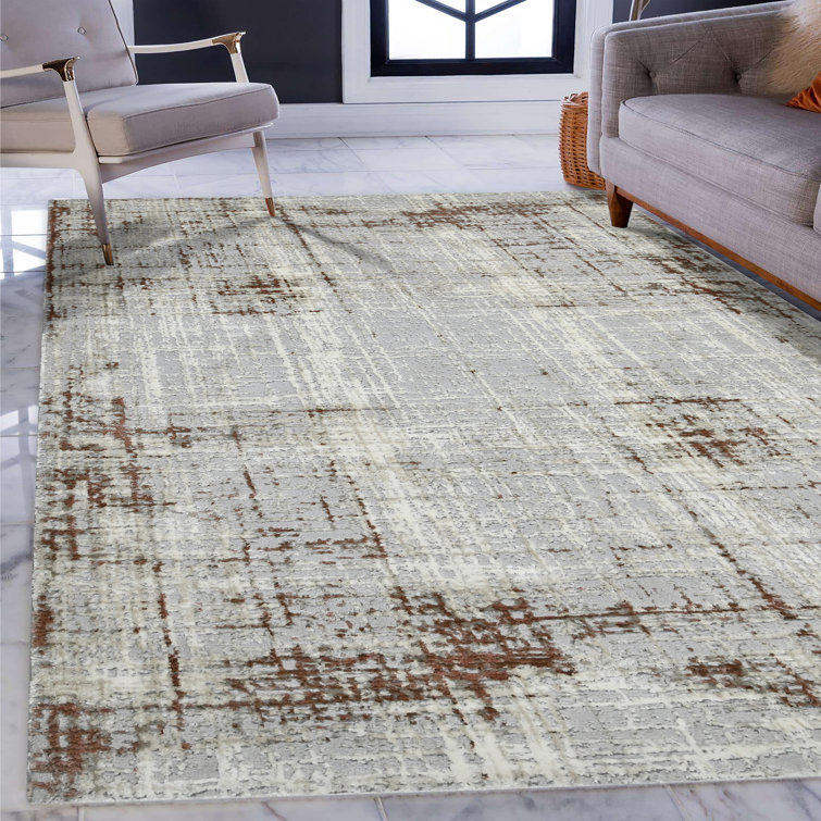 Tapis rouge / gris Elynna