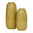 2 Piece Yellow Stoneware Table Vase Set