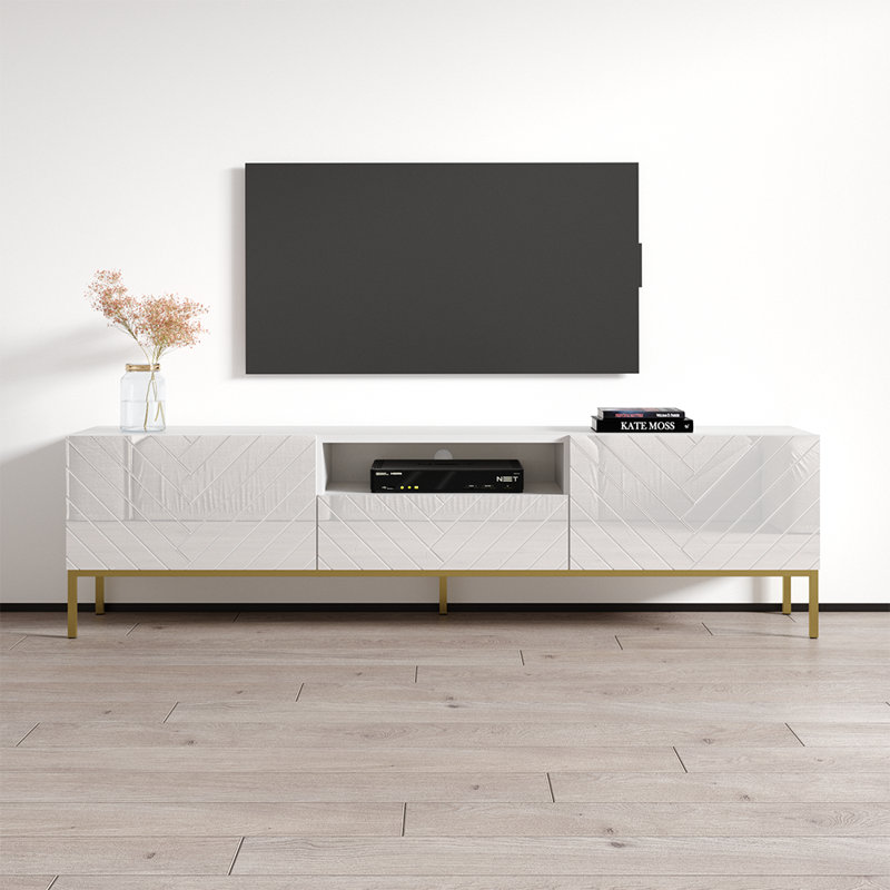 Meuble télé 74,8 po Wincanton, Blanc