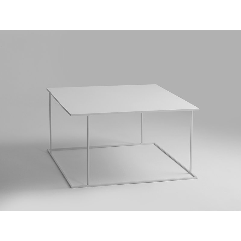 Prue Frame Coffee Table, White, H45 x L80 x W80cm