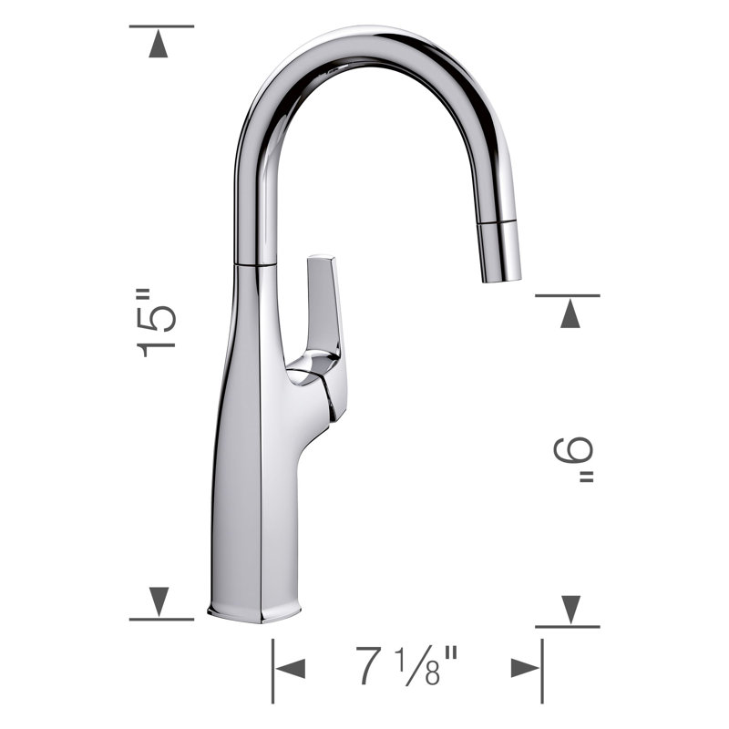 Robinet de bar rétractable Rivana, Chrome
