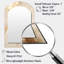Beige et or marbré éclair IV - miroir mural arqué de formes abstraites, miroir décoratif asymétrique beige, impression d'art en métal-1411389921