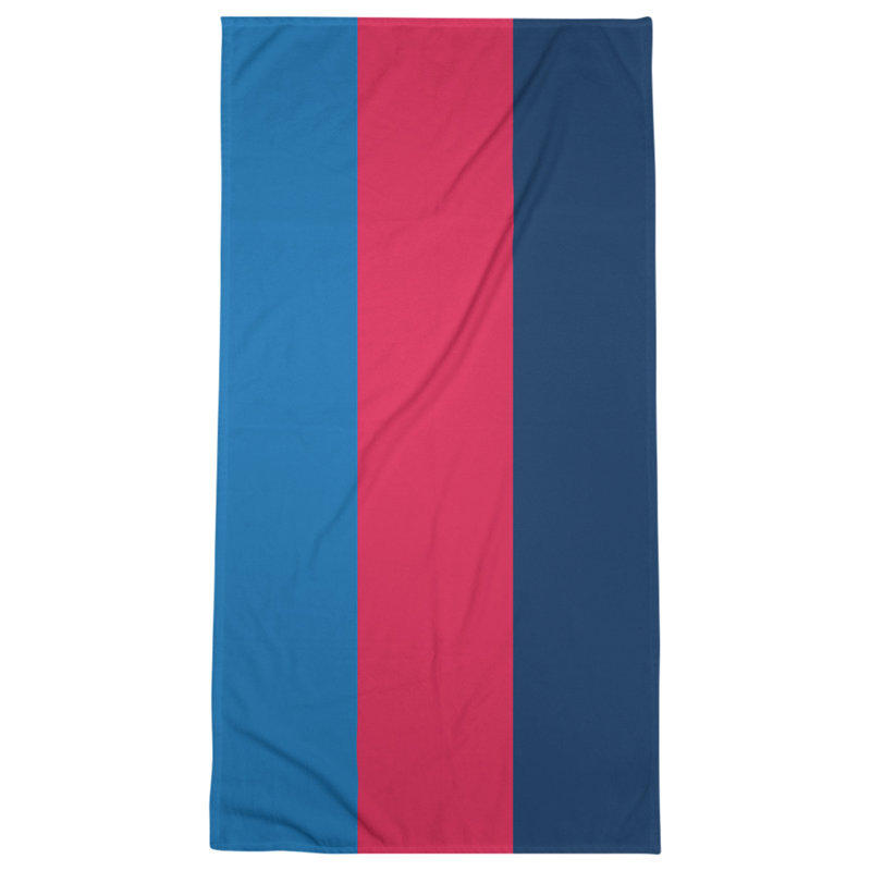 Cotton Blend Lightweight Bath Towel, Blue/Red/Navy