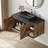 36'' Single Bathroom Vanity with Cabinet, Floating Bathroom Storage Cabinet with Black Ceramic Basin