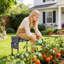 Tabouret de jardin pliable robuste