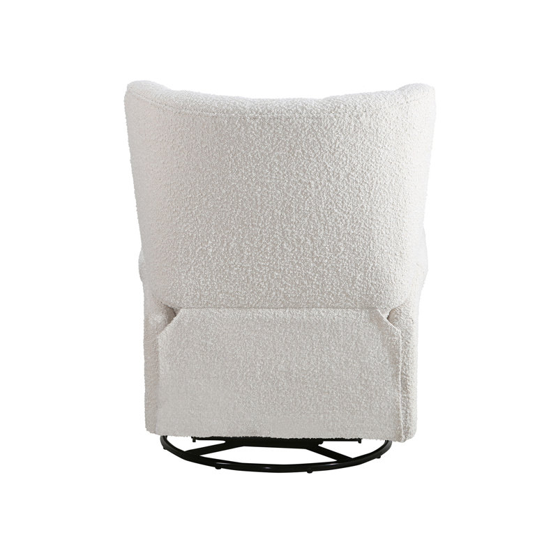 Alice Wingback Swivel Recliner, Cream Linen