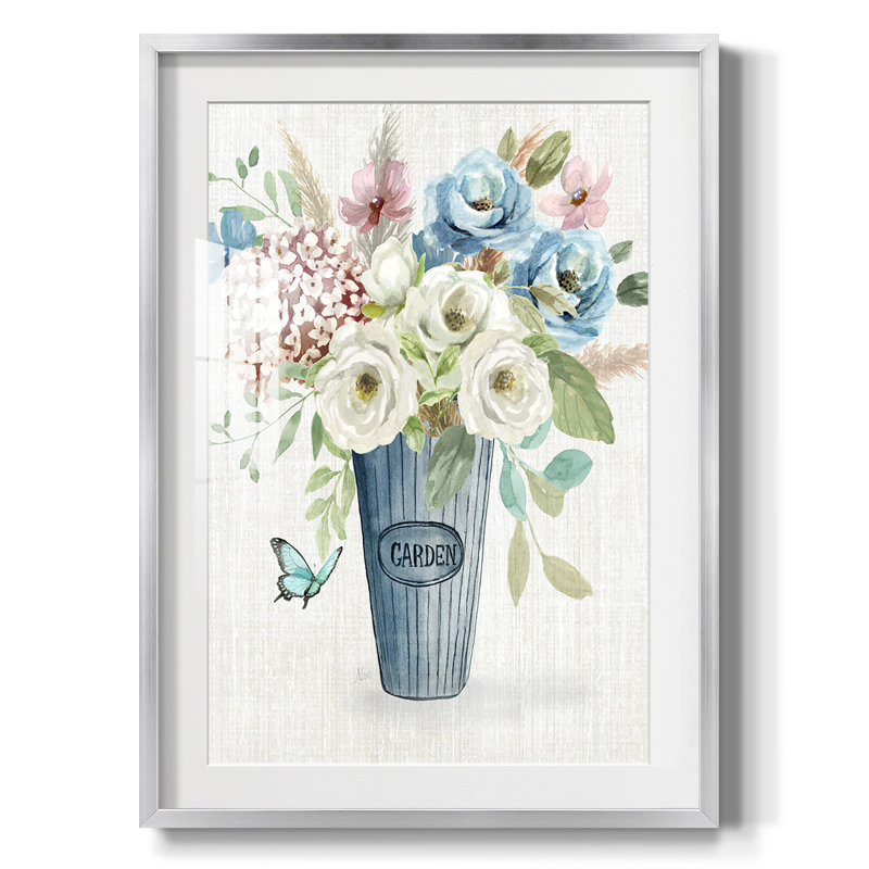 Garden Bouquet -Framed Print, 25.5" H x 17.5" W, Silver
