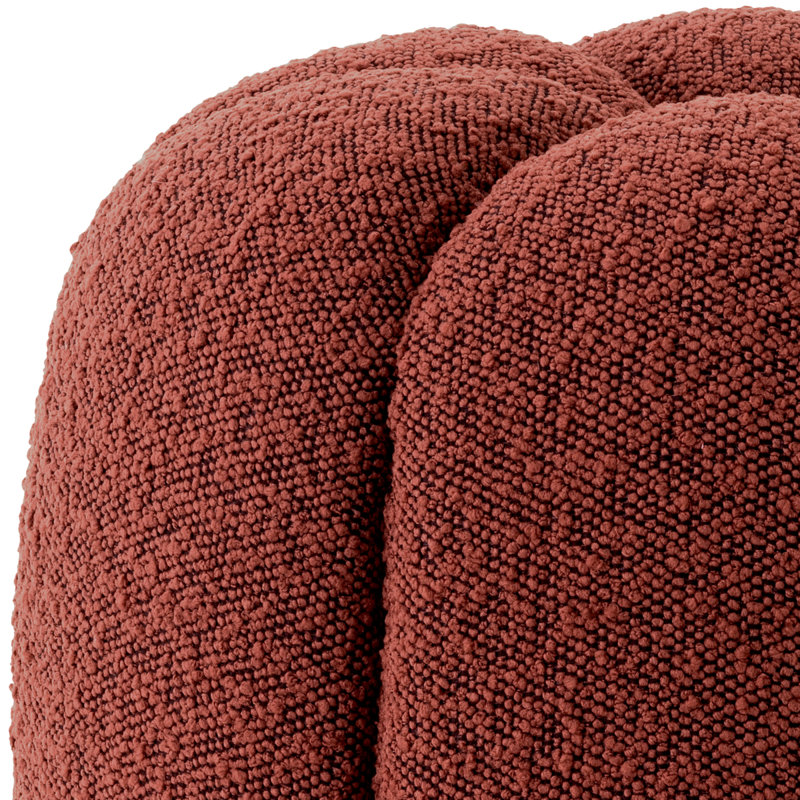 Repose-pieds rembourré Orchanic, Polyester bouclé rouge