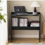 Table pliante avec tablette de rangement, bureau d'ordinateur pliable de 32,6 pouces pour les petits espaces, petit bureau d'écriture pour chambre à coucher, bureau à domicile et appartement, noir-934937008