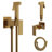 Square Bidet Faucet with Handheld Sprayer, Hot and Cold Temperature Control, Brass Body-116649945