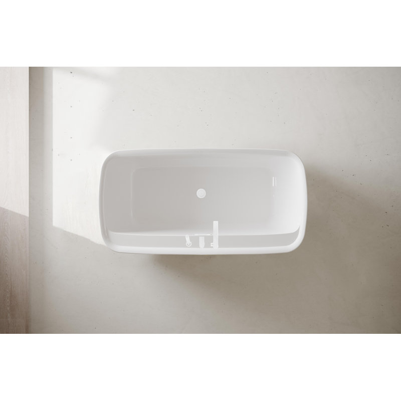 Cavidan 59'' x 30'' Soaking Bathtub, Polished White