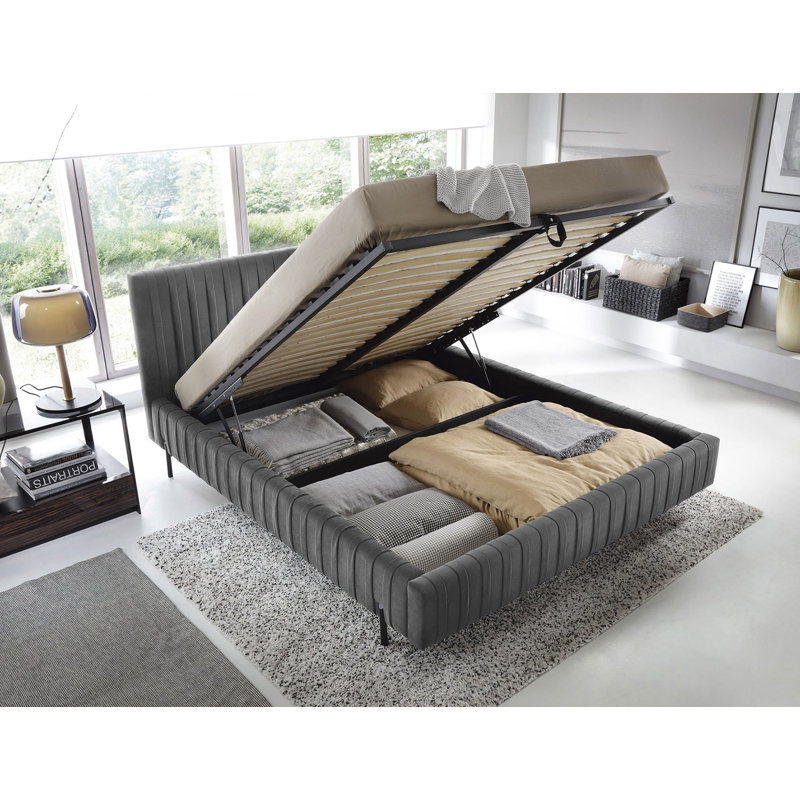 Molette Upholstered Bed, Grey, Super King (6')