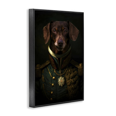 Dapper Dachshund Portrait Framed Giclee, design by Kelley Parker