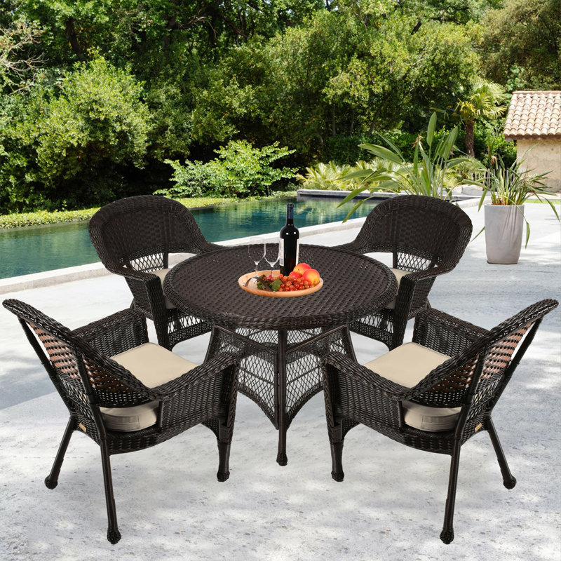 Ensemble de salle à manger 44,5 po, Espresso, Brun clair