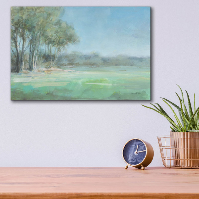 «High Summer Field» par Danhui Nai, art mural en verre acrylique, H 12 po x l 16 po x P 0,13 po